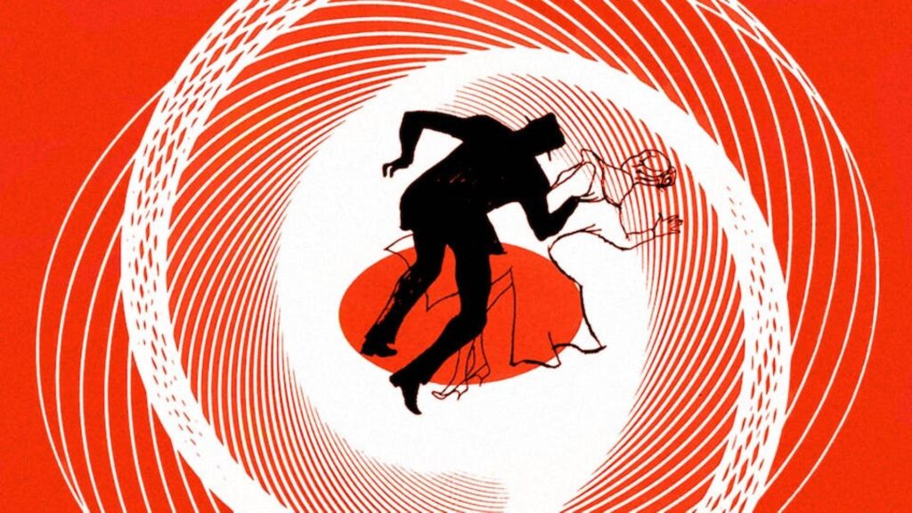 poster from Vertigo, man falling 